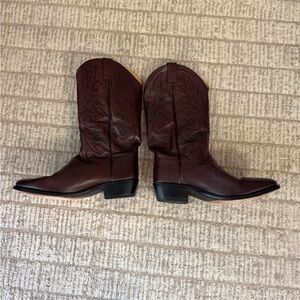 Dan Post Black Cherry Leather Cowboy Boots size 8.5 men’s